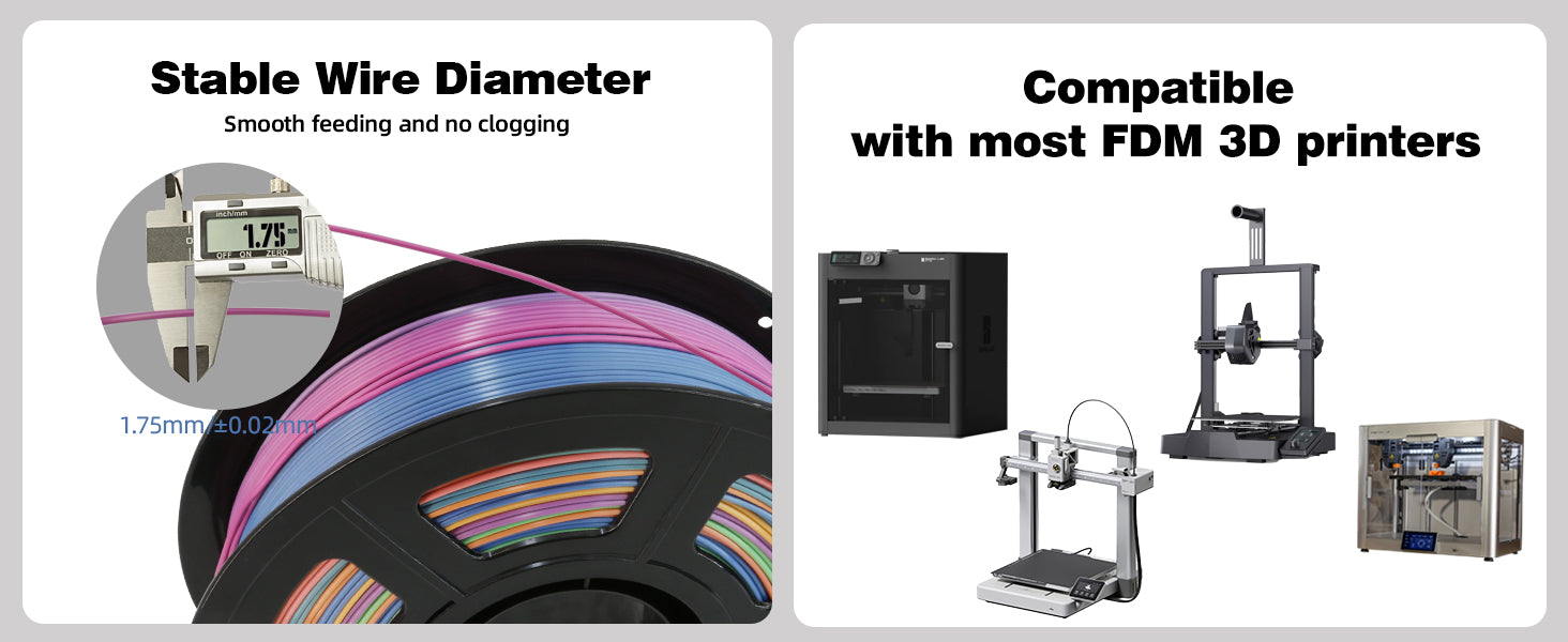 CAILAB 3D Printer Filament PLA Rainbow Gradient - Silk Rainbow #11